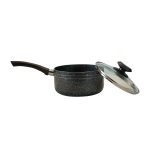 NS Milk Pan with Glass Lid Ceramic Coated (Black)_16cm - Image 2