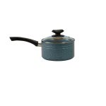 NS Milk Pan with Glass Lid Ceramic Coated (Blue)_16cm