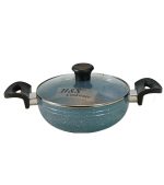 NS Karai with Glass Lid Ceramic Coated (Blue)_24cm