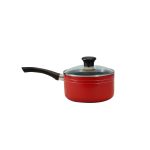 NS Milk Pan with Glass Lid Ceramic Coated (Pink)_16cm