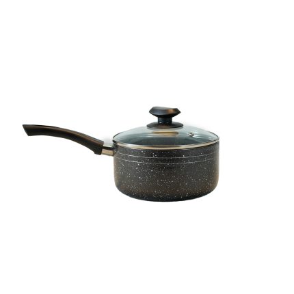 NS Milk Pan with Glass Lid Ceramic Coated (Black)_20cm