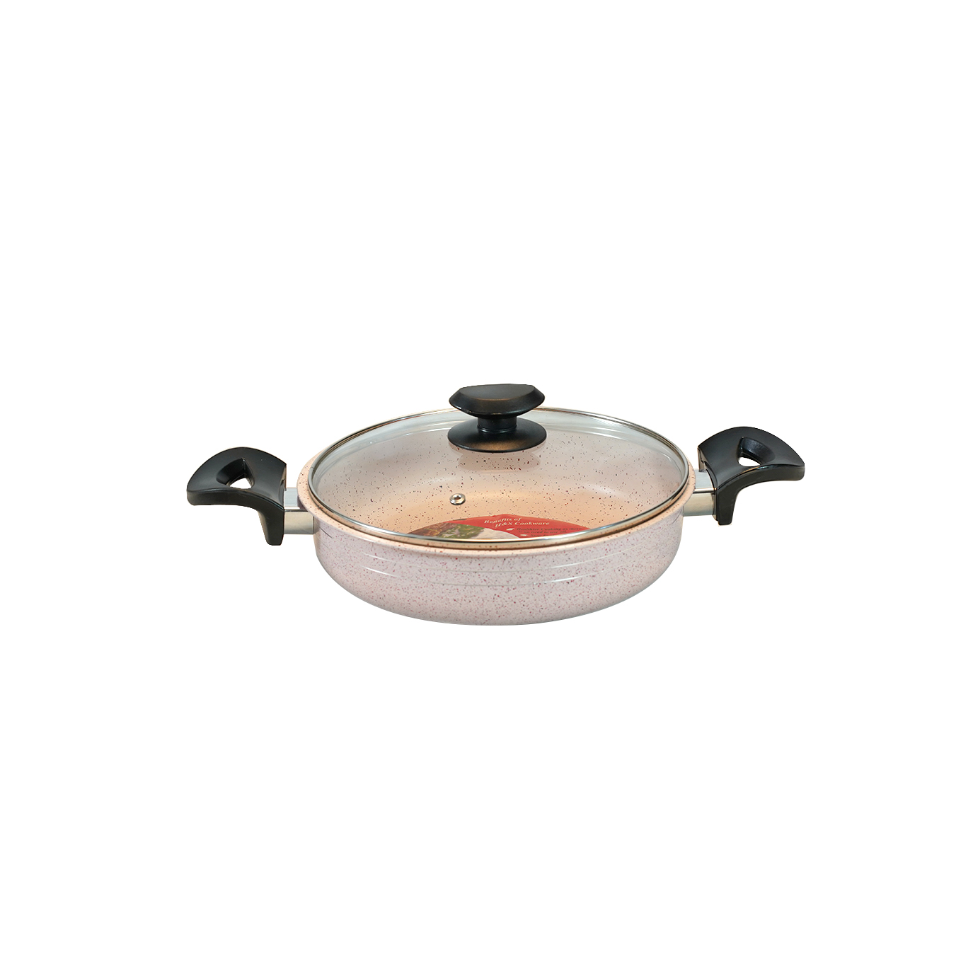 multipan__pink.jpg Multi Pan with Glass Lid Ceramic Coated (Pink)_24cm - Image 1