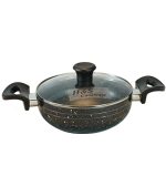 NS Karai with Glass Lid Ceramic Coated (Black)_28cm